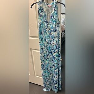 Lilly Pulitzer Blue and White Maxi Dress